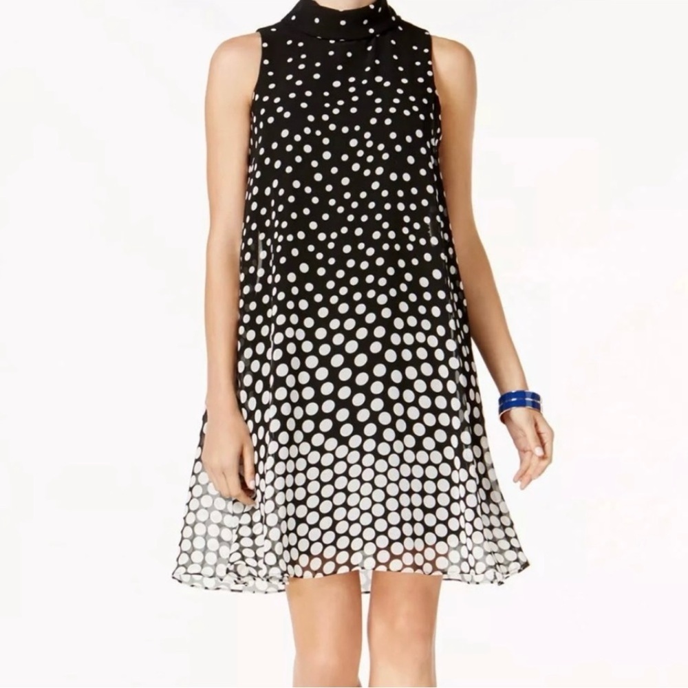 Jessica Howard Black and White Ruffled Tiered Mini Dress